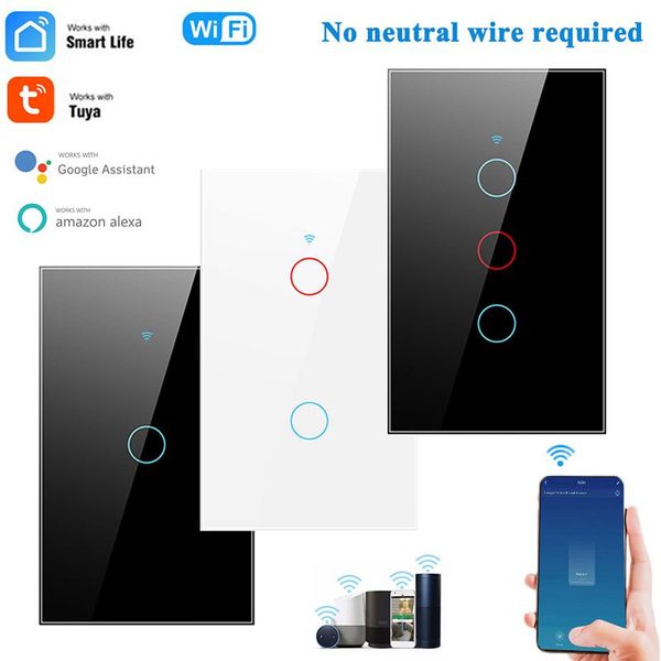 smart home control 1/2/3 gang tuya wifi touch switch light wall button 120 type for alexa and google assistant us standard
smart home control 1/2/3 gang tuya wifi touch switch light wall button 120 type for alexa and google assistant us standard