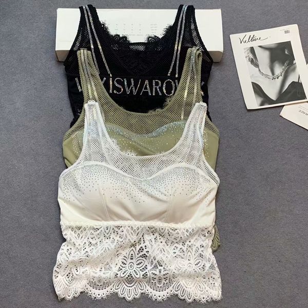 518 spot mesh lace hem stitching rhinestone english letters womens spring and summer outer vest camisole, Black;white
518 spot mesh lace hem stitching rhinestone english letters womens spring and summer outer vest camisole, Black;white