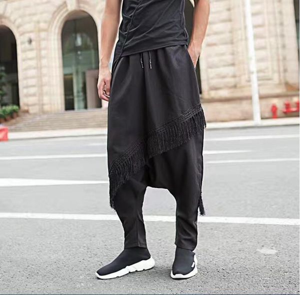 men's pants men japanese harem hakama tassel trousers loose hip hops cross-pants black d46
men's pants men japanese harem hakama tassel trousers loose hip hops cross-pants black d46