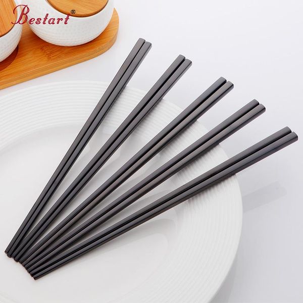 5 pairs hashi sushi chopsticks stainless steel household reusable black chopsticks chinese tableware set
5 pairs hashi sushi chopsticks stainless steel household reusable black chopsticks chinese tableware set