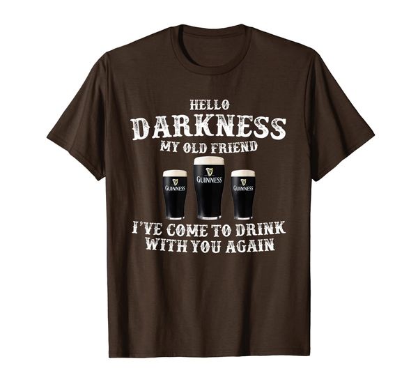 hello darkness my old friend shamrock beer drinking t-shirt, White;black 
hello darkness my old friend shamrock beer drinking t-shirt, White;black