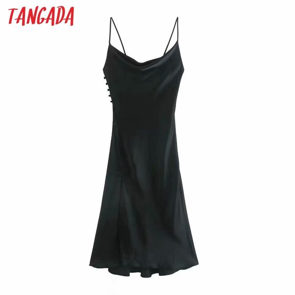 tangada women elegant black satin dress side buttons strap sleeveless backless females party dresses vestidos 3h674 210302, Black;gray
tangada women elegant black satin dress side buttons strap sleeveless backless females party dresses vestidos 3h674 210302, Black;gray