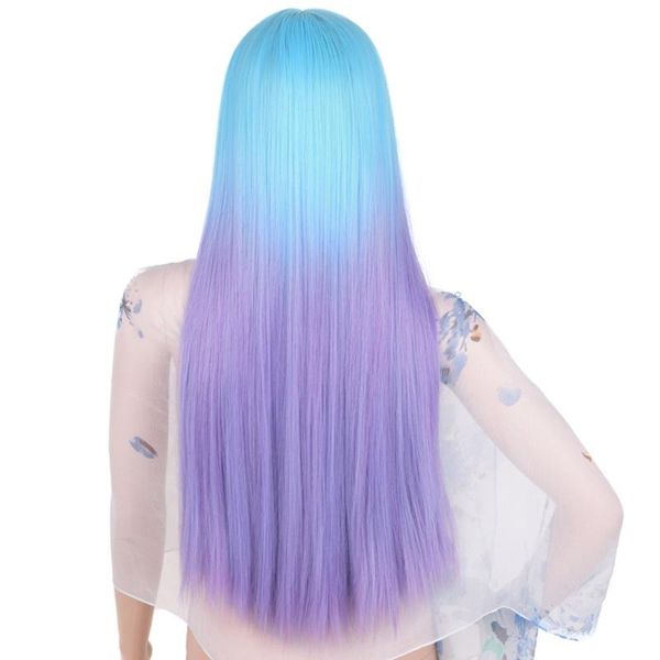 synthetic wigs american african women blue purple gradient long hair resistant natural wig daily party, Black
synthetic wigs american african women blue purple gradient long hair resistant natural wig daily party, Black