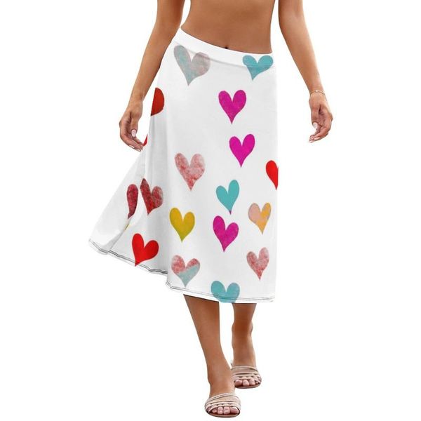skirts heart skirt going out sale chic ladies polyester pattern midi, Black 
skirts heart skirt going out sale chic ladies polyester pattern midi, Black