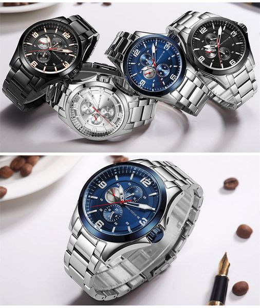 mens watches brand luxury stainless steel band watch for men with regulator wristwatch fashion business quartz clock man, Slivery;brown
mens watches brand luxury stainless steel band watch for men with regulator wristwatch fashion business quartz clock man, Slivery;brown