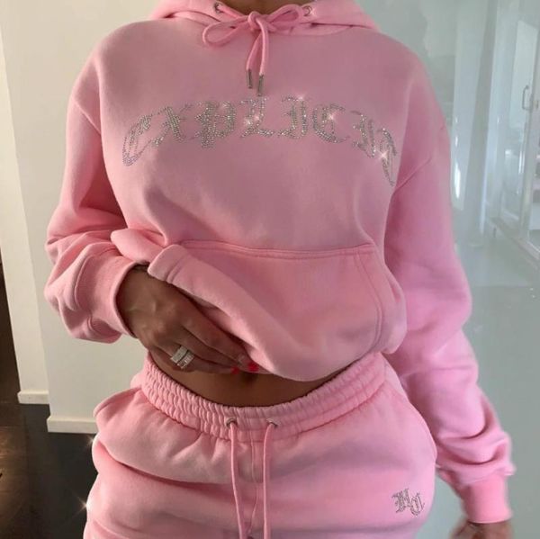 women's two piece pants diamonds tracksuit 2 set women oversize hoodies sweatshirt sweatpants joggers sport pant suits femme outfits sw, White
women's two piece pants diamonds tracksuit 2 set women oversize hoodies sweatshirt sweatpants joggers sport pant suits femme outfits sw, White