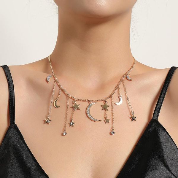 pendant necklaces bohemian multilayer moon star crystal choker chain for women gold silver color collar fashion jewelry gift
pendant necklaces bohemian multilayer moon star crystal choker chain for women gold silver color collar fashion jewelry gift