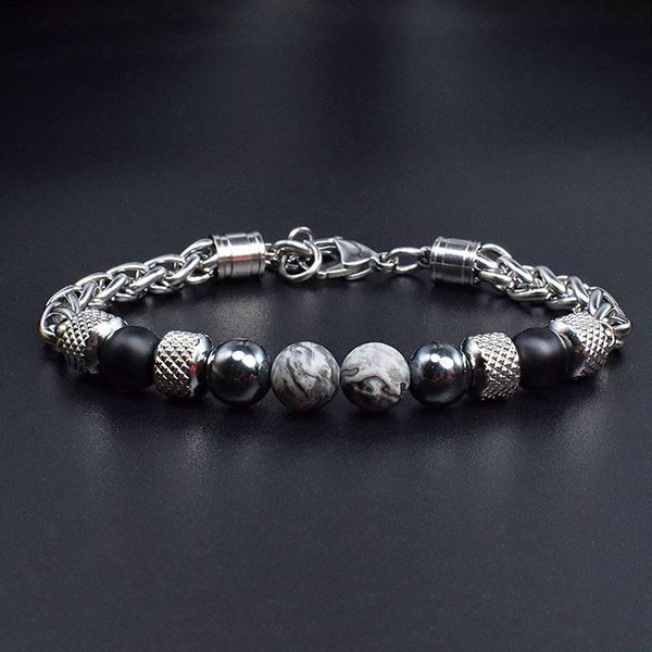 link, chain a girl' natural stone beaded bracelet for women men stainless steel tiger eye bracelets male jewelry size adjustable, Black
link, chain a girl' natural stone beaded bracelet for women men stainless steel tiger eye bracelets male jewelry size adjustable, Black