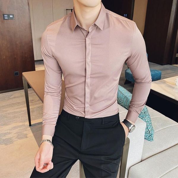 men's casual shirts men 2021 fashion long sleeve shirt solid slim fit male social business color formal wear blouses o295, White;black
men's casual shirts men 2021 fashion long sleeve shirt solid slim fit male social business color formal wear blouses o295, White;black