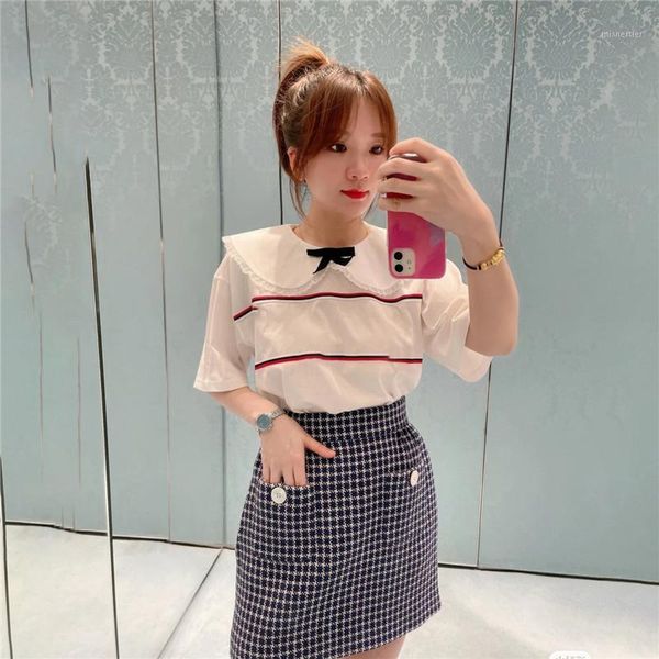women's t-shirt miu 2021 spring clothes doll collar short-sleeved loose stitching bottoming cotton white women
women's t-shirt miu 2021 spring clothes doll collar short-sleeved loose stitching bottoming cotton white women