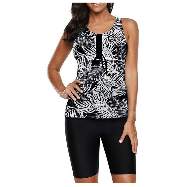 women's swimwear 2021 two piece women plus size tankini swimsuits with shorts v neck tankinis set swim wear black print bathing suit #x, White;black
women's swimwear 2021 two piece women plus size tankini swimsuits with shorts v neck tankinis set swim wear black print bathing suit #x, White;black