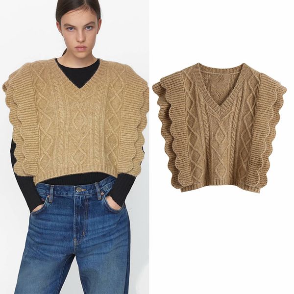 2021 autumn winter women ruffle new solid pullovers warm sleeveless v-neck vintage lady sweater vest vutq, Black;white
2021 autumn winter women ruffle new solid pullovers warm sleeveless v-neck vintage lady sweater vest vutq, Black;white