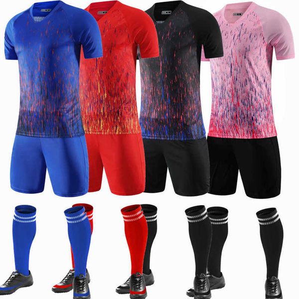 men women football jerseys soccer clothes sets short sleeve football running uniforms soccer tracksuit jersey with socks, Gray
men women football jerseys soccer clothes sets short sleeve football running uniforms soccer tracksuit jersey with socks, Gray