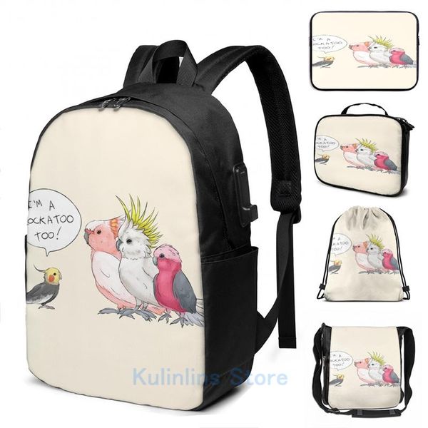 backpack funny graphic print cockatiel is a cockatoo too usb charge men school bags women bag travel laptop
backpack funny graphic print cockatiel is a cockatoo too usb charge men school bags women bag travel laptop