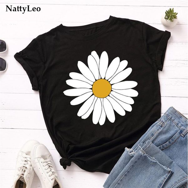women's t-shirt oversized t shirt vintage daisy flower print 100%cotton o neck short sleeve tees women summer loose casual tshirt, White
women's t-shirt oversized t shirt vintage daisy flower print 100%cotton o neck short sleeve tees women summer loose casual tshirt, White