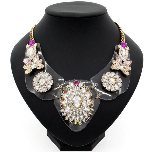 pendant necklaces uken women luxury crystal flower fashion acrylic panel inlay multicolor rhinestones chokers statement, Silver
pendant necklaces uken women luxury crystal flower fashion acrylic panel inlay multicolor rhinestones chokers statement, Silver