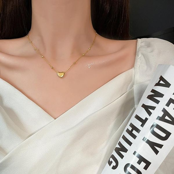 pendant necklaces inshe house 2021 gold chain necklace titanium steel beads small heart choker women jewelry gift, Silver
pendant necklaces inshe house 2021 gold chain necklace titanium steel beads small heart choker women jewelry gift, Silver