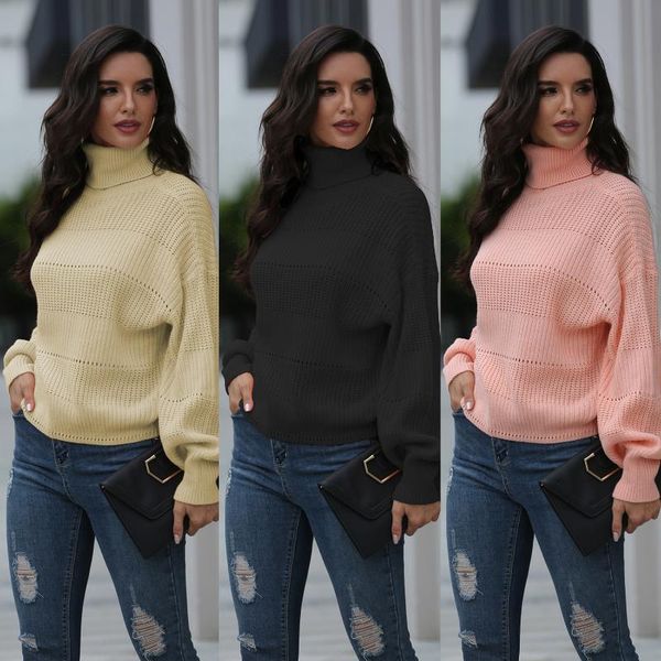 women's sweaters sweater women pullover 2021 winter high-neck hollow loose knit warm drop sj3248, White;black
women's sweaters sweater women pullover 2021 winter high-neck hollow loose knit warm drop sj3248, White;black