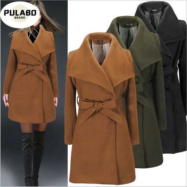 women's wool & blends women woolen coat warm long sleeve turn-down collar outwear jacket ladies autumn winter casual elegant overcoat, Black
women's wool & blends women woolen coat warm long sleeve turn-down collar outwear jacket ladies autumn winter casual elegant overcoat, Black
