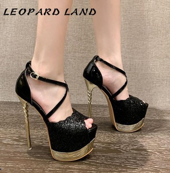 sandals leopard land 2021 high heel shoes metal sequins waterproof platform nightclub stiletto heels for women, Black
sandals leopard land 2021 high heel shoes metal sequins waterproof platform nightclub stiletto heels for women, Black