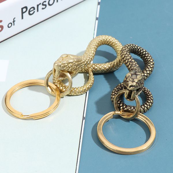 S Handmade Snake Keychains Pendants Vintage Brass Animal Python Waist Buckle Punk Men Women Car Key Chain Rings
S Handmade Snake Keychains Pendants Vintage Brass Animal Python Waist Buckle Punk Men Women Car Key Chain Rings