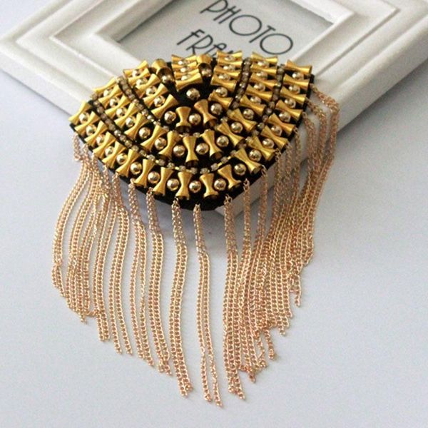 pins, brooches fashion vintage punk shoulder epaulette women party rivet accessories handmade metal fringed pikes brooch tassel, Gray
pins, brooches fashion vintage punk shoulder epaulette women party rivet accessories handmade metal fringed pikes brooch tassel, Gray