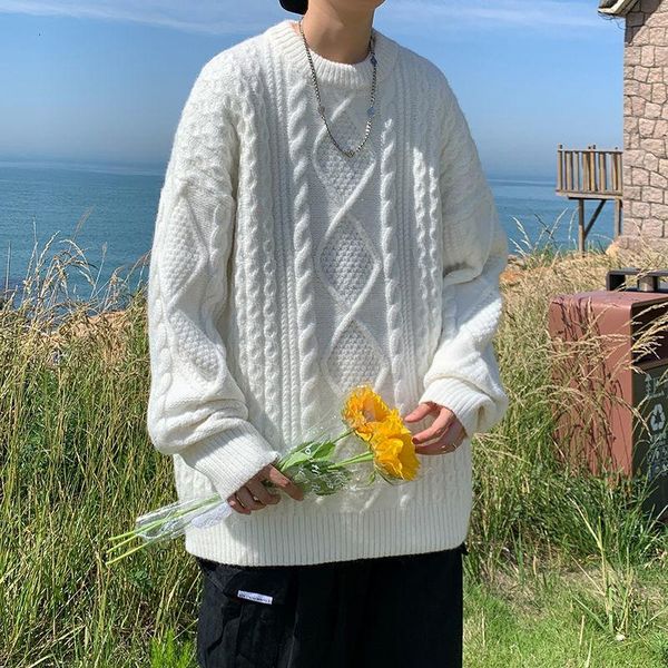 men's sweaters 2021 fall arrivals sweater knitted loose style retro thick wool long-sleeved round neck white, White;black
men's sweaters 2021 fall arrivals sweater knitted loose style retro thick wool long-sleeved round neck white, White;black