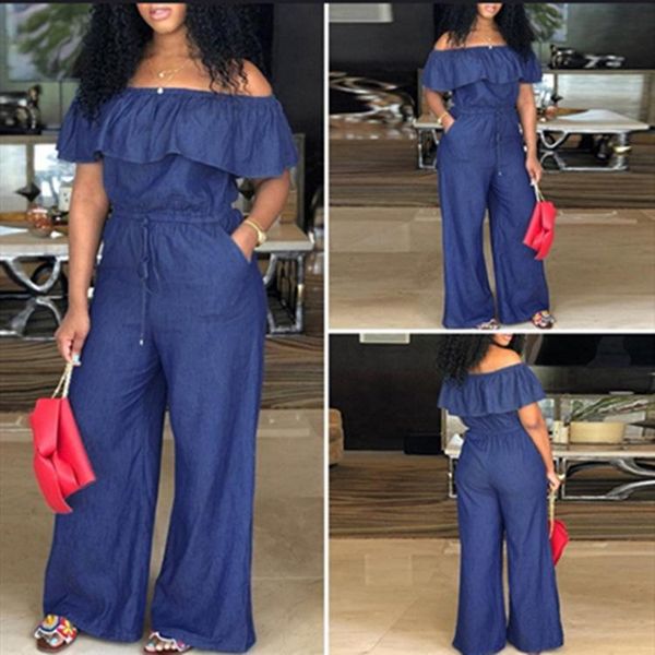 gym clothing plus size casual wide leg women pants bateau tube denim jumpsuit with ruffles ankle-length pant in stock, White;black
gym clothing plus size casual wide leg women pants bateau tube denim jumpsuit with ruffles ankle-length pant in stock, White;black