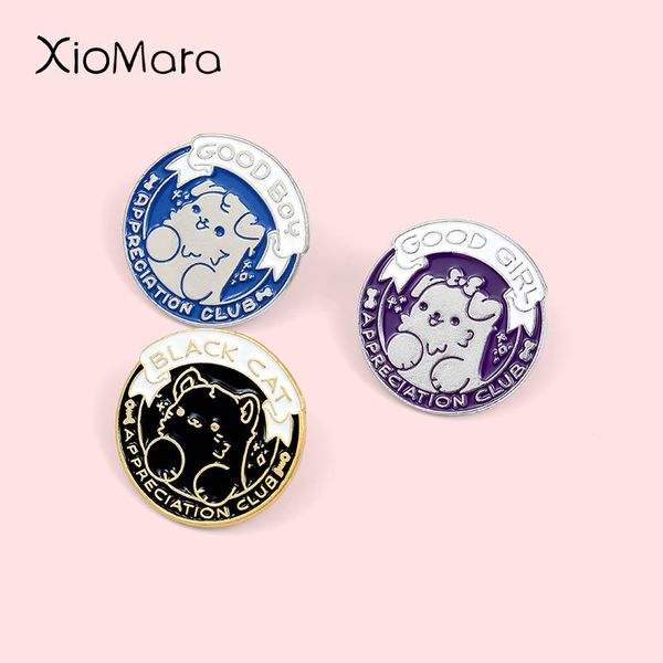 pins, brooches cuteee pet club enamel pins good girl boy cat dog animal jewelry round banner partner badge lapel pin for friends gifts, Gray
pins, brooches cuteee pet club enamel pins good girl boy cat dog animal jewelry round banner partner badge lapel pin for friends gifts, Gray