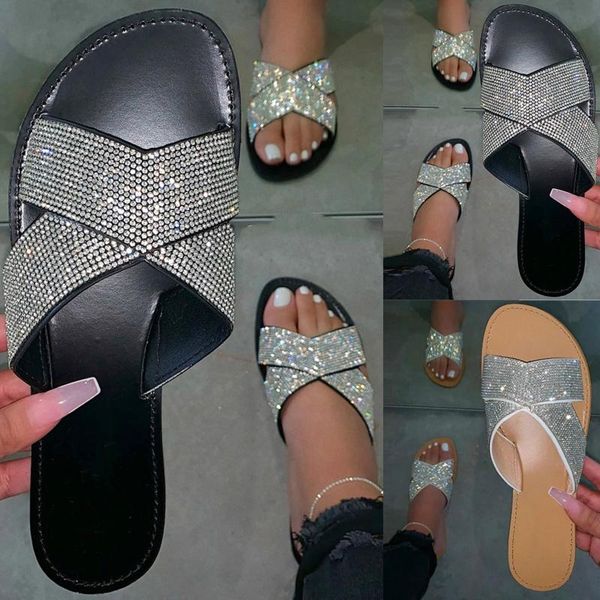 slippers classic designer 2021 women flat flip flops crystal sandal shoes lady flats sandals woman, Black
slippers classic designer 2021 women flat flip flops crystal sandal shoes lady flats sandals woman, Black