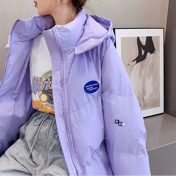 women candy colors winter hooded puffer jacket female loose long sleeve coat harajuku warm oversize parkas purple white pink 211221, Black
women candy colors winter hooded puffer jacket female loose long sleeve coat harajuku warm oversize parkas purple white pink 211221, Black