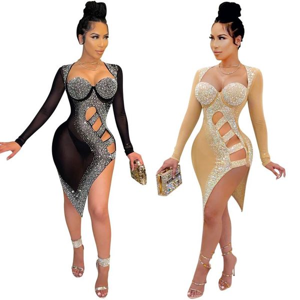 casual dresses cutubly diamonds slim club women long sleeve midi party night hollow out slit mesh see through dress, Black;gray
casual dresses cutubly diamonds slim club women long sleeve midi party night hollow out slit mesh see through dress, Black;gray