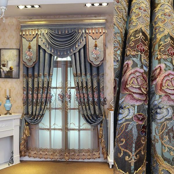 curtain & drapes style luxury chenille european embroidered curtains for living room villa hollow embroidery high-end customization
curtain & drapes style luxury chenille european embroidered curtains for living room villa hollow embroidery high-end customization