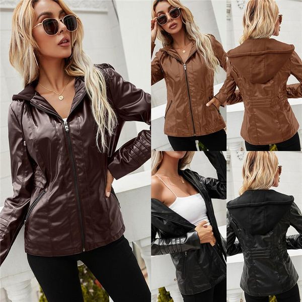 women's jackets plus size pu women jacket 2021 winter clothes hooed streetwear fashion casual, Black;brown
women's jackets plus size pu women jacket 2021 winter clothes hooed streetwear fashion casual, Black;brown