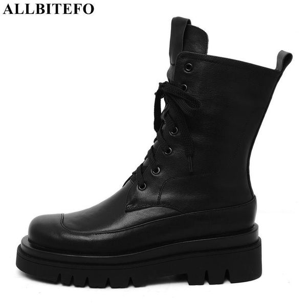 boots allbitefo lace-up round toe soft genuine leather women motocycle autumn fashion platform shoes girls ankle, Black
boots allbitefo lace-up round toe soft genuine leather women motocycle autumn fashion platform shoes girls ankle, Black