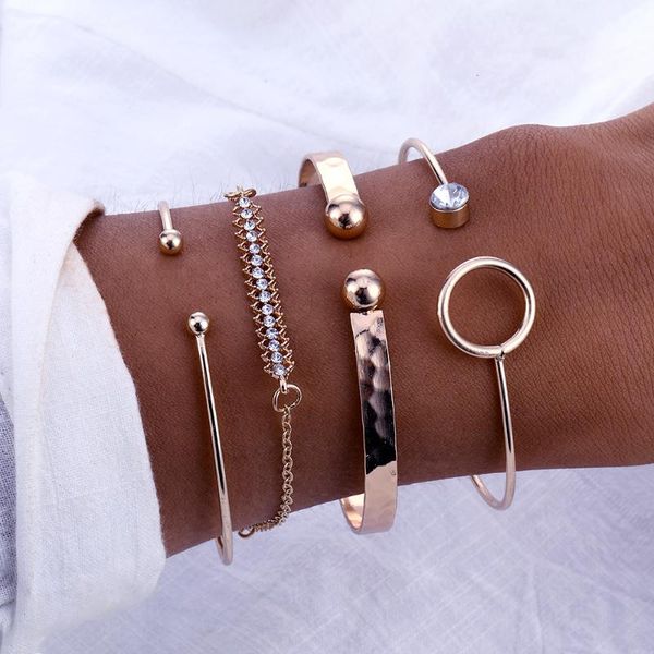 link, chain 4 piece set / fashion round irregular crystal bracelet women's personality party bohemian jewelry gift, Black
link, chain 4 piece set / fashion round irregular crystal bracelet women's personality party bohemian jewelry gift, Black