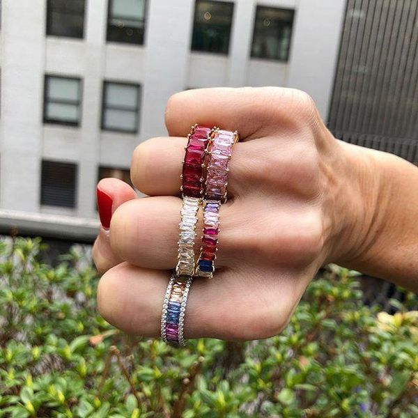 baguette colorful cz band ring for women girls fashion stacking rainbow cubic zircon finger jewelry eternity band wedding rings, Slivery;golden
baguette colorful cz band ring for women girls fashion stacking rainbow cubic zircon finger jewelry eternity band wedding rings, Slivery;golden