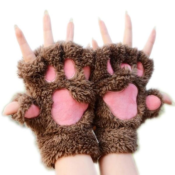 five fingers gloves yrrety women cute cat claw plush mittens warm soft fingerless fluffy bear half finger winter wrist stretch gift, Blue;gray
five fingers gloves yrrety women cute cat claw plush mittens warm soft fingerless fluffy bear half finger winter wrist stretch gift, Blue;gray
