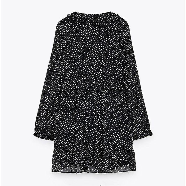 2021 new polka dot chiffon mini for women spring fashion v neck long sleeve plus size ruffle ladies es casual boho beach 1bu8, Black;gray
2021 new polka dot chiffon mini for women spring fashion v neck long sleeve plus size ruffle ladies es casual boho beach 1bu8, Black;gray