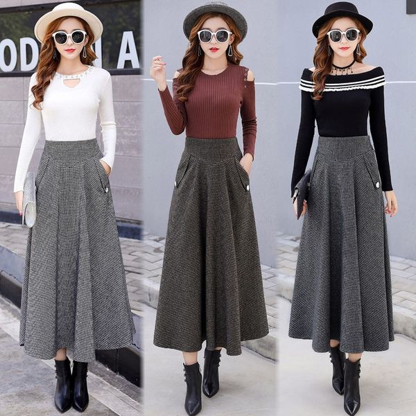 skirts autumn and winter tweed medium slim high waist plaid long large size thickened a-shaped umbrella skirt, Black
skirts autumn and winter tweed medium slim high waist plaid long large size thickened a-shaped umbrella skirt, Black