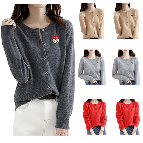 women's knits & tees break egg woman cardigan cartoon embroidered heart o-neck long sleeve single-breasted polyester fiber spring autum, White
women's knits & tees break egg woman cardigan cartoon embroidered heart o-neck long sleeve single-breasted polyester fiber spring autum, White