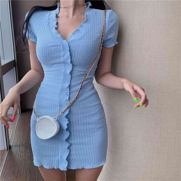 casual dresses new solid color v-neck dress wooden ears slim bag hip female summer single breasted women's ins 2rec, Black;gray
casual dresses new solid color v-neck dress wooden ears slim bag hip female summer single breasted women's ins 2rec, Black;gray