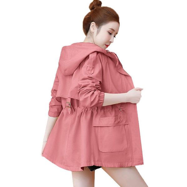 women's trench coats spring autumn women jacket casual mid-length hooded zipper outerwear ladies windbreaker loose lining basic coat ov, Tan;black
women's trench coats spring autumn women jacket casual mid-length hooded zipper outerwear ladies windbreaker loose lining basic coat ov, Tan;black