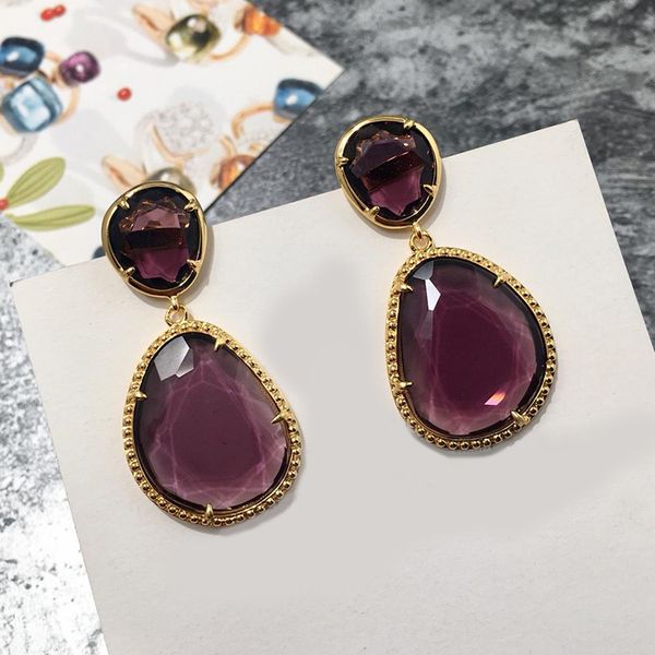 2021 charm fashion good earing women crystal earrings luxury designer jewelry gorgeous retro color style wedding gold plated copper earring, Golden 
2021 charm fashion good earing women crystal earrings luxury designer jewelry gorgeous retro color style wedding gold plated copper earring, Golden