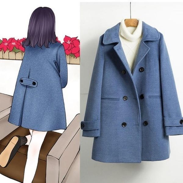 women's wool & blends women coat blend warm long autumn winter plus size female slim fit lapel woolen overcoat cashmere outerwear y507, Black
women's wool & blends women coat blend warm long autumn winter plus size female slim fit lapel woolen overcoat cashmere outerwear y507, Black