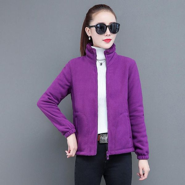 women's jackets 2021 spring autumn fleece jacket women fashion plus size zipper velvet fleeces coat casual short outwear 4xl h157, Black;brown 
women's jackets 2021 spring autumn fleece jacket women fashion plus size zipper velvet fleeces coat casual short outwear 4xl h157, Black;brown