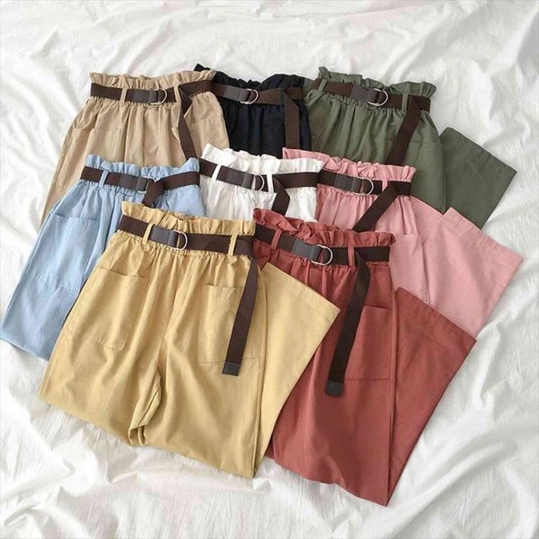 harem cotton loose straight womens pants soft casual style high elastic waist safari streetwear formal trousers for women, Black;white
harem cotton loose straight womens pants soft casual style high elastic waist safari streetwear formal trousers for women, Black;white