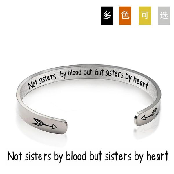 bangle letters cuff open bracelet not sisters by blood but sister heart stainless steel for women gift jewelry, Black
bangle letters cuff open bracelet not sisters by blood but sister heart stainless steel for women gift jewelry, Black