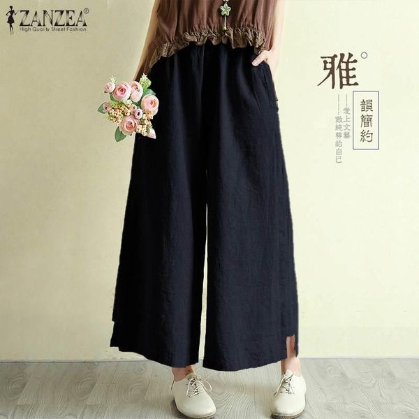 women's pants & capris fashion women summer elastic waist wide leg casual solid cotton linen trousers flare pantalon loose harem, Black;white
women's pants & capris fashion women summer elastic waist wide leg casual solid cotton linen trousers flare pantalon loose harem, Black;white