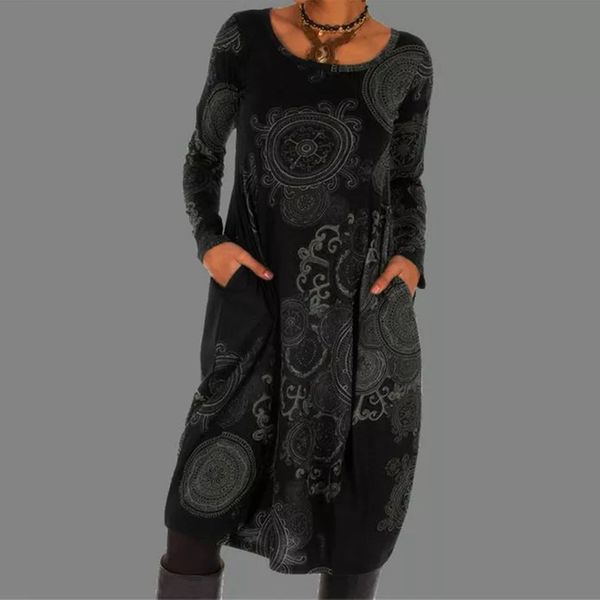 women 2021 loose dots boho vintage spring winter printed dress full long sleeve zipper pocket full party dresses plus sizes, Black;gray
women 2021 loose dots boho vintage spring winter printed dress full long sleeve zipper pocket full party dresses plus sizes, Black;gray